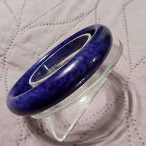 Elegant Natural Stone Purple Bangle Bracelet